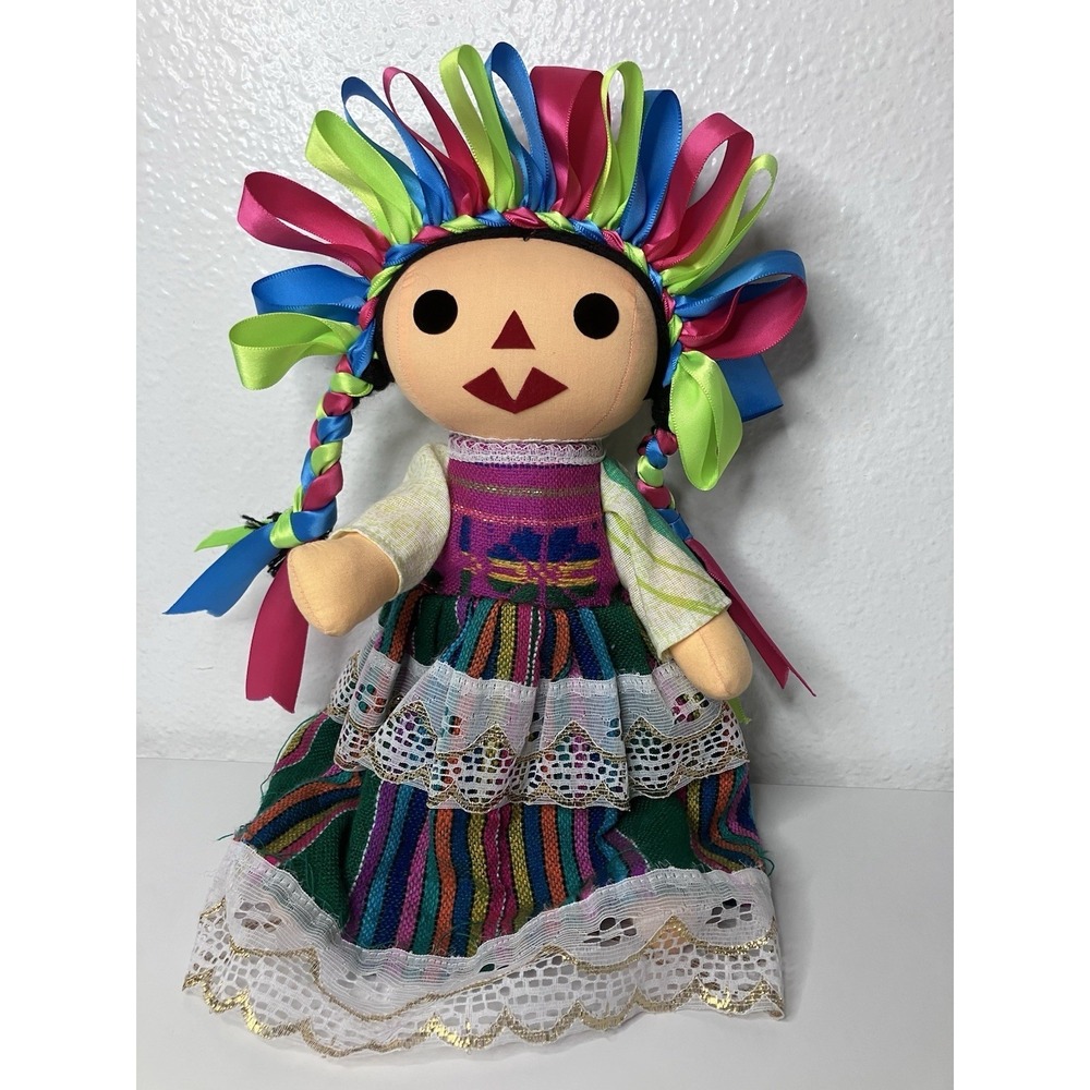 Handmade 14" Mexican Rag Doll Lele Doll Maria Doll Muñeca Maria Mexicana